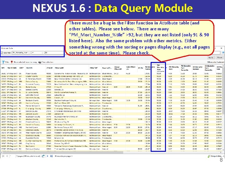 NEXUS 1. 6 : Data Query Module There must be a bug in the