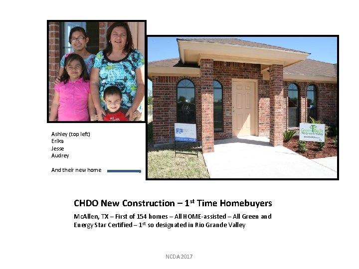 Ashley (top left) Erika Jesse Audrey And their new home CHDO New Construction –