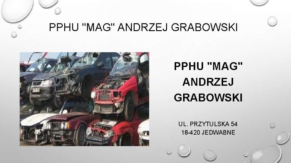 PPHU "MAG" ANDRZEJ GRABOWSKI UL. PRZYTULSKA 54 18 -420 JEDWABNE 