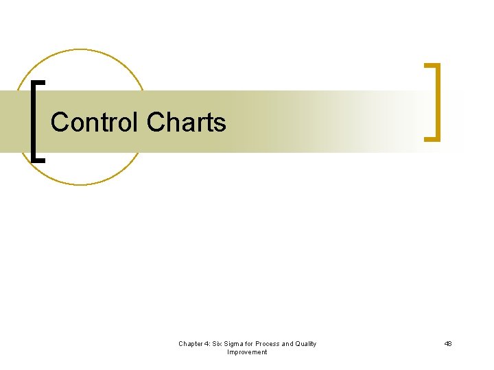 Control Charts Chapter 4: Six Sigma for Process and Quality Improvement 48 