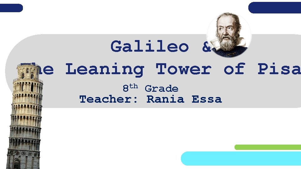 Galileo & The Leaning Tower of Pisa 8 th Grade Teacher: Rania Essa 