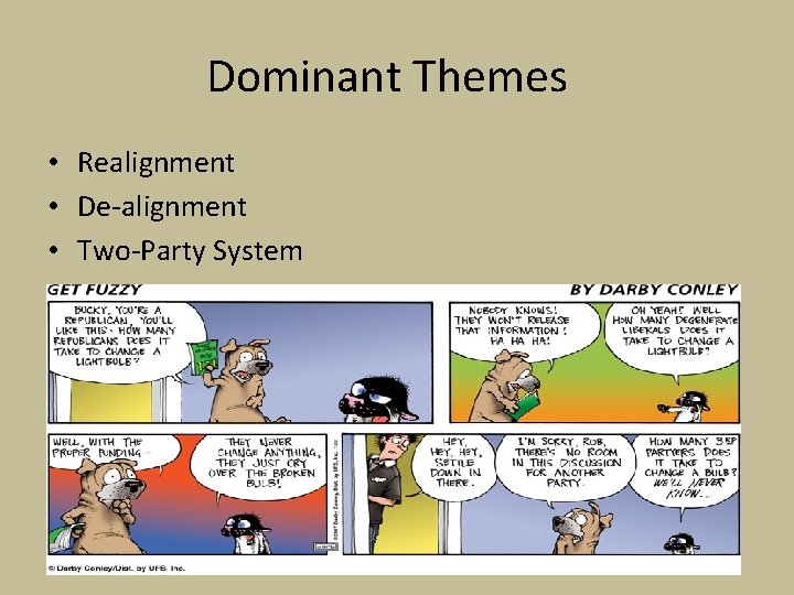 Dominant Themes • Realignment • De-alignment • Two-Party System 