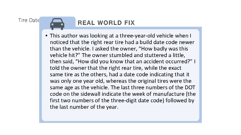 Tire Date Code Information Saved Me Money! • This author was looking at a