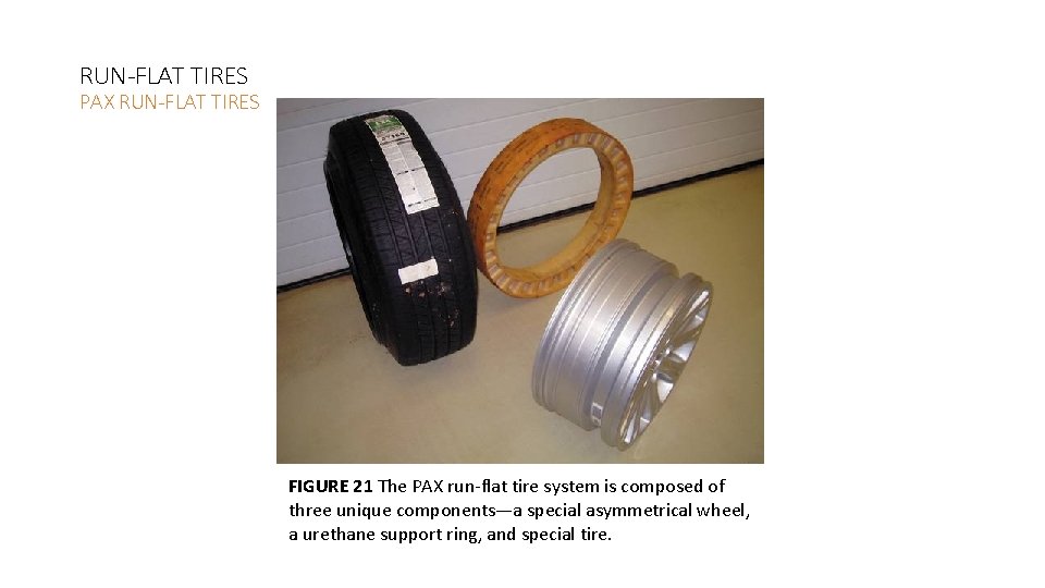 RUN-FLAT TIRES PAX RUN-FLAT TIRES FIGURE 21 The PAX run-flat tire system is composed