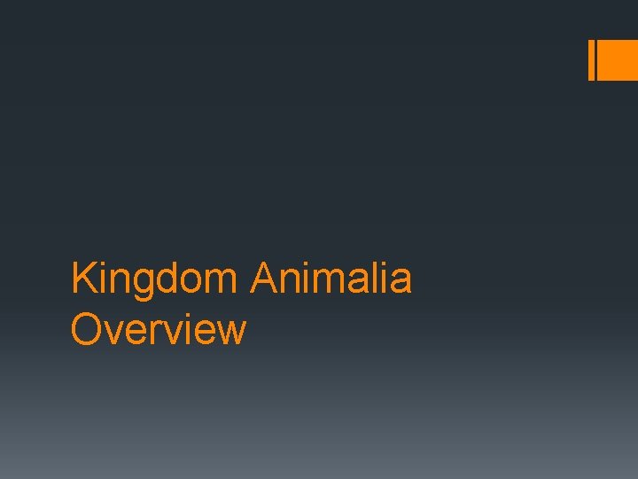 Kingdom Animalia Overview 