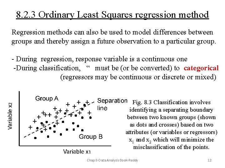 8. 2. 3 Ordinary Least Squares regression method Regression methods can also be used