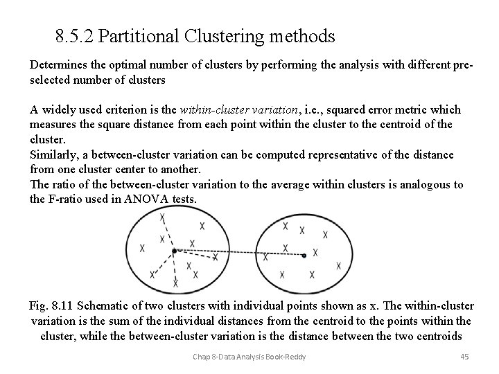 8. 5. 2 Partitional Clustering methods Determines the optimal number of clusters by performing