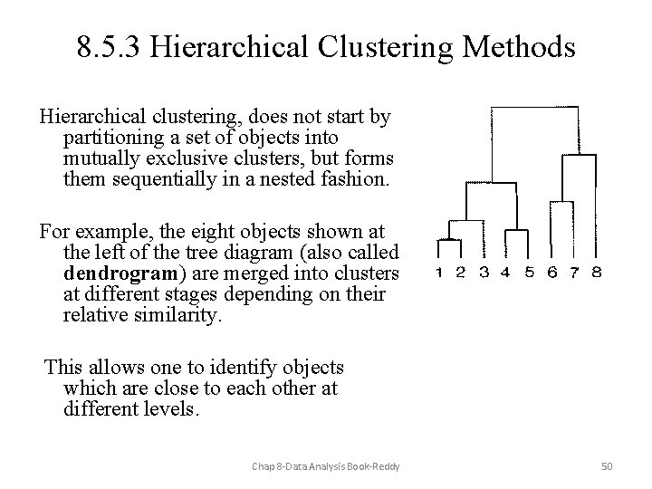 8. 5. 3 Hierarchical Clustering Methods Hierarchical clustering, does not start by partitioning a