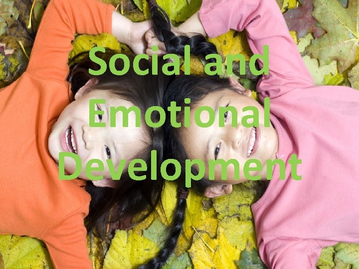 Social and Emotional Development 
