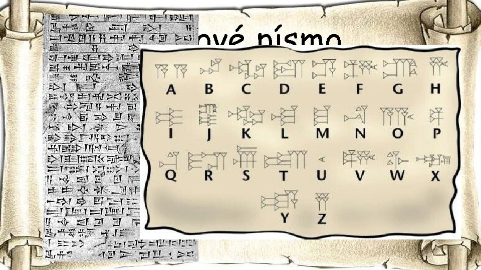 Klinové písmo • alebo klinopis alebo zriedkavo klinopisné písmo • typ znakov charakteristický pre