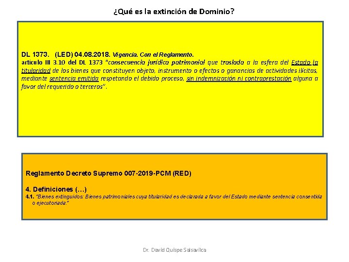 La Extincin de Dominio en el Per Naturaleza