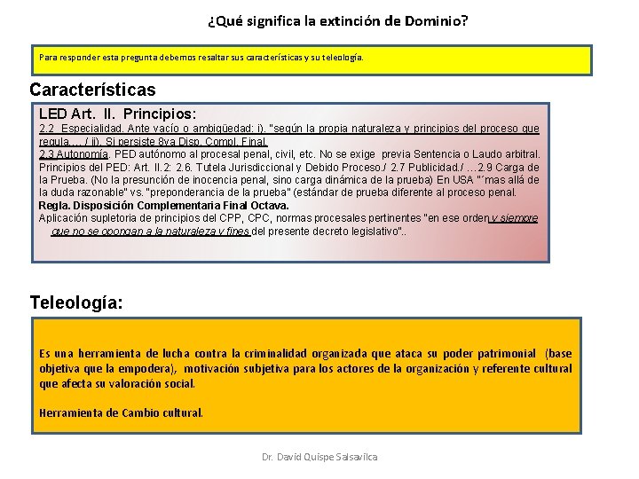 La Extincin de Dominio en el Per Naturaleza