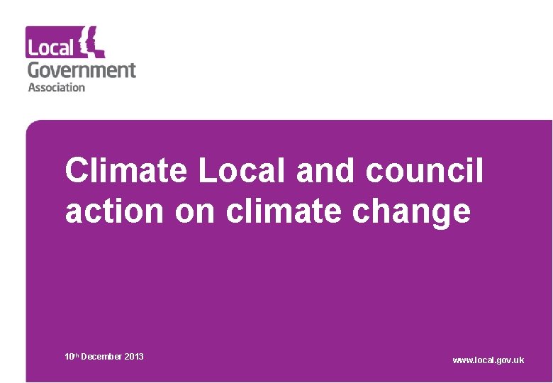 Climate Local and council action on climate change