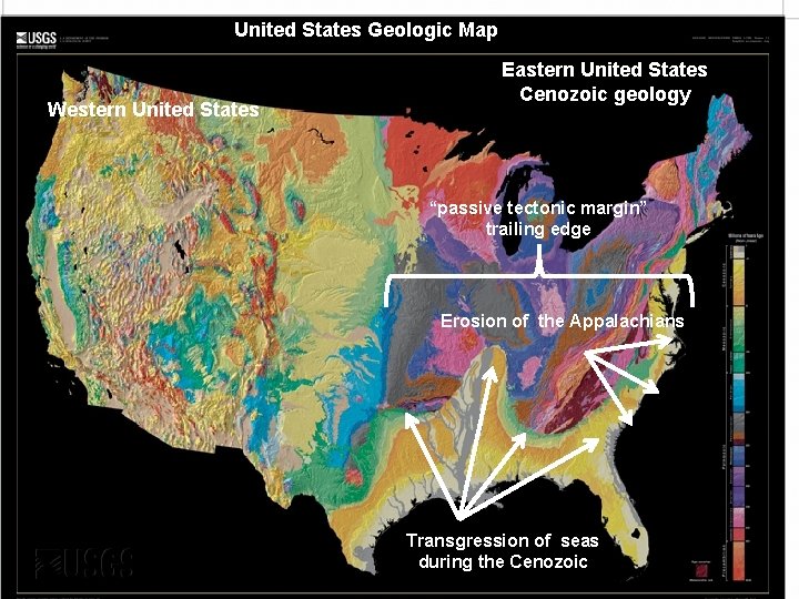 United States Geologic Map Western United States Eastern United States Cenozoic geology “passive tectonic