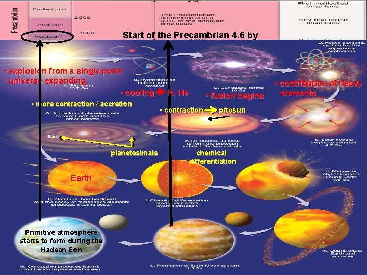Start of the Precambrian 4. 6 by • explosion from a single point •