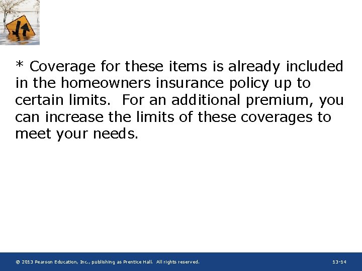 * Coverage for these items is already included in the homeowners insurance policy up