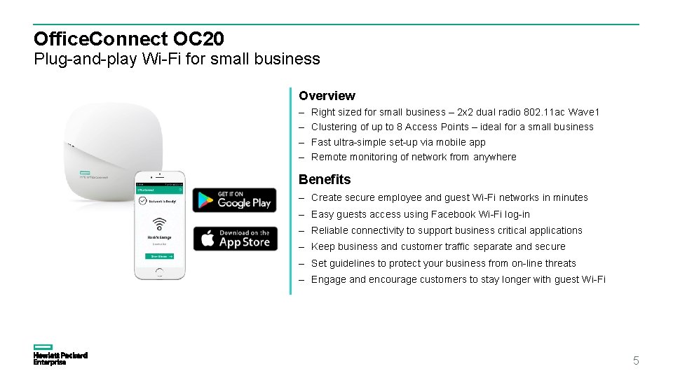 Office. Connect OC 20 Plug-and-play Wi-Fi for small business Overview – – Right sized