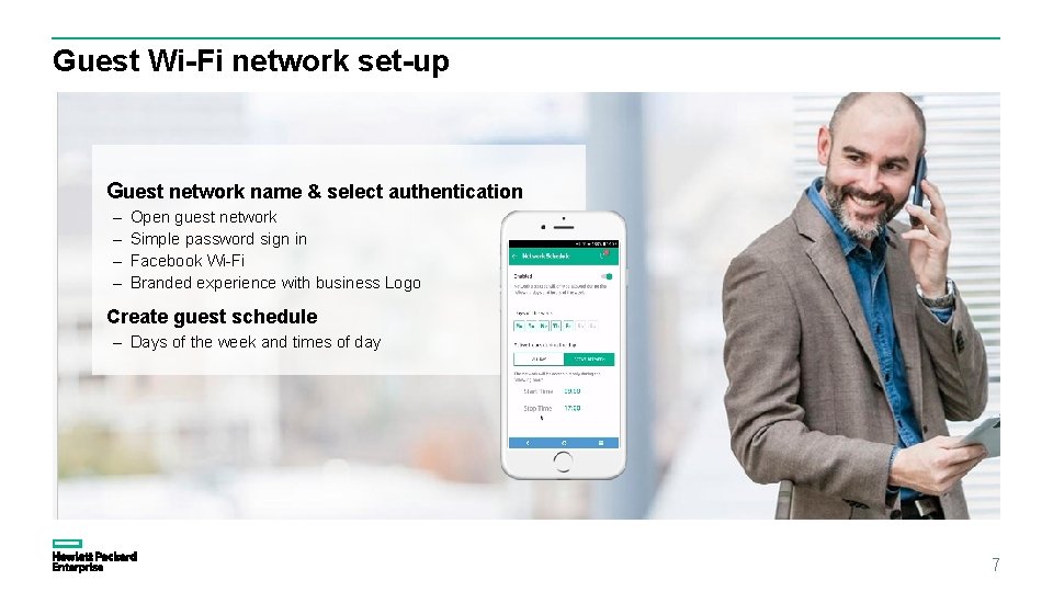 Guest Wi-Fi network set-up Guest network name & select authentication – – Open guest