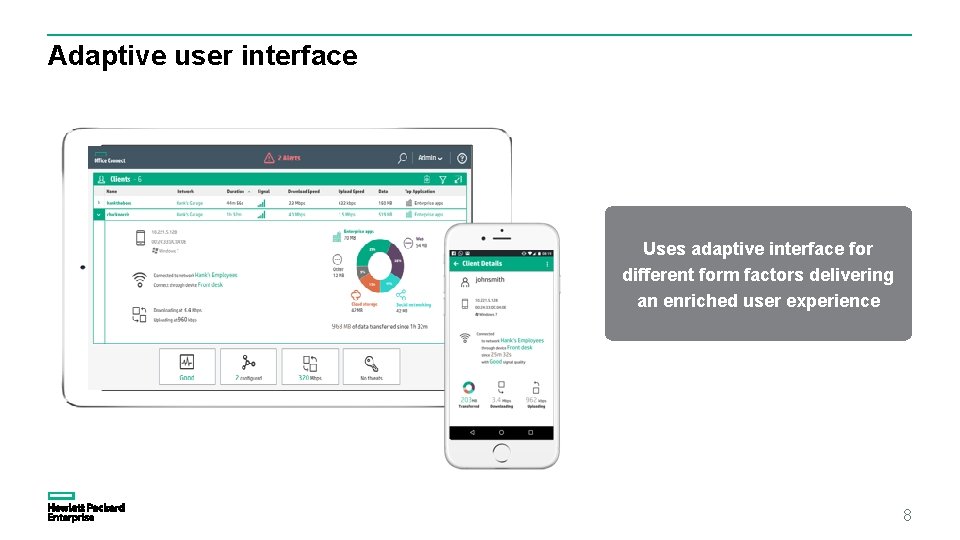 Adaptive user interface Uses adaptive interface for different form factors delivering an enriched user