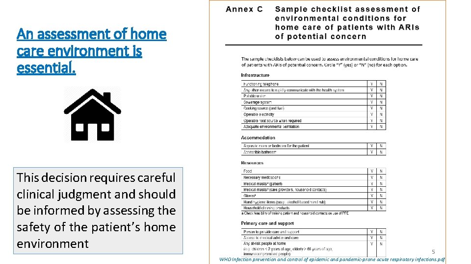 An assessment of home care environment is essential. This decision requires careful clinical judgment