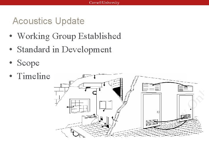 Acoustics Update • • Working Group Established Standard in Development Scope Timeline 