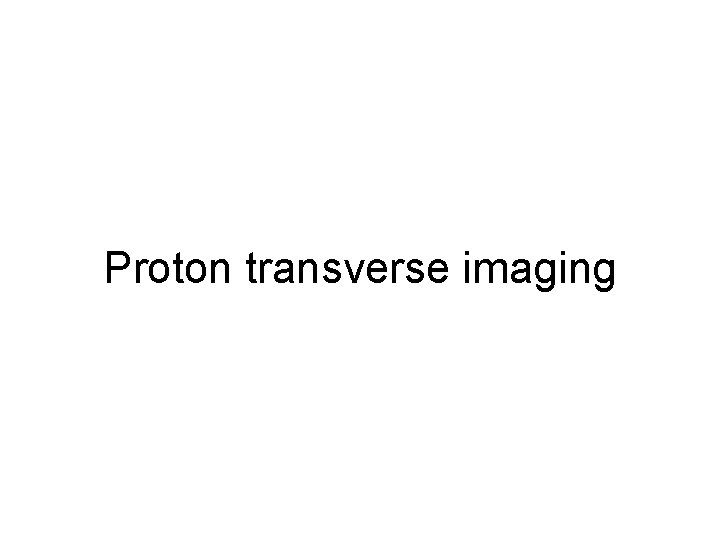 Proton transverse imaging 