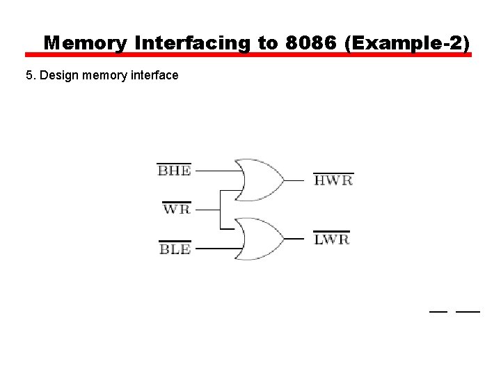 Memory Interfacing to 8086 (Example-2) 5. Design memory interface 