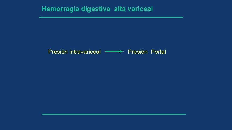 Hemorragia digestiva alta variceal Presión intravariceal Presión Portal 