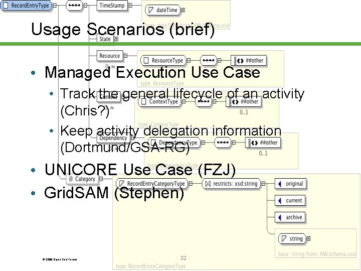 Usage Scenarios (brief) • Managed Execution Use Case • Track the general lifecycle of