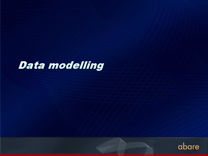 Data modelling 