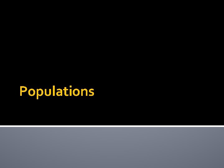 Populations 