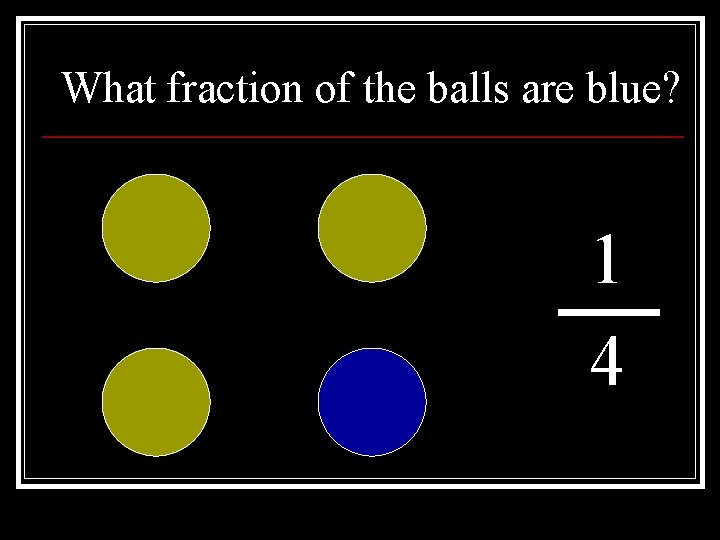 What fraction of the balls are blue? 1 4 