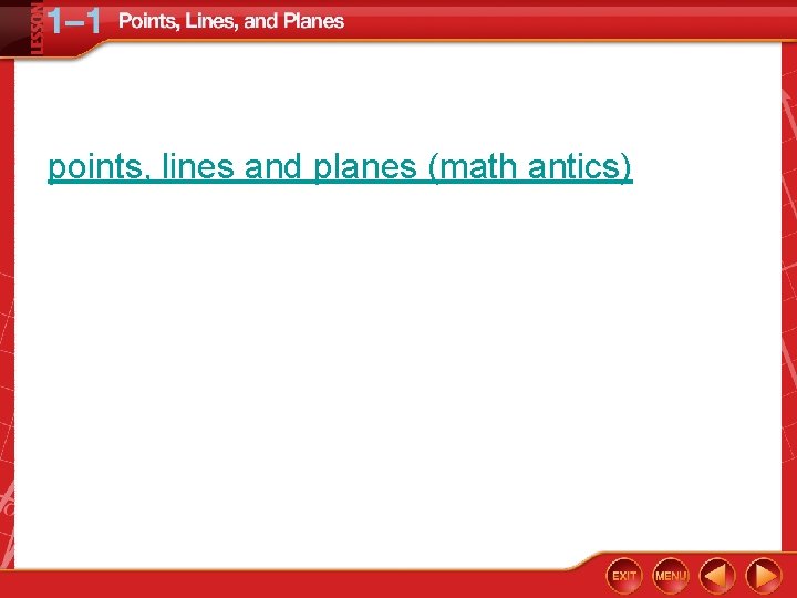 points, lines and planes (math antics) 