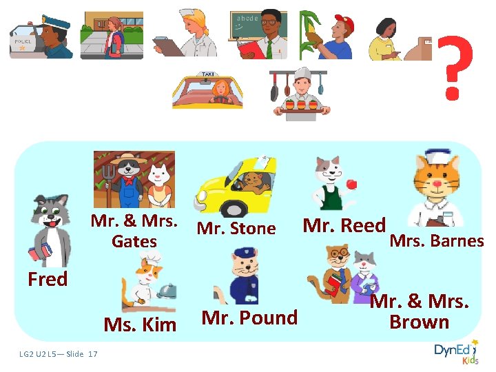 ? Mr. & Mrs. Mr. Stone Gates Fred Ms. Kim LG 2 U 2