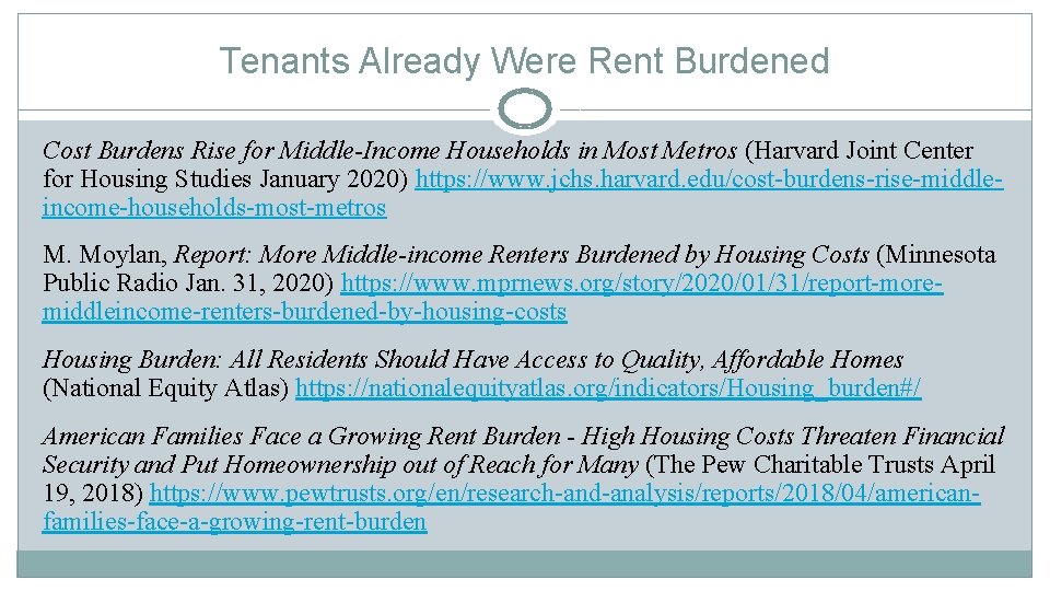 Tenants Already Were Rent Burdened Cost Burdens Rise for Middle-Income Households in Most Metros