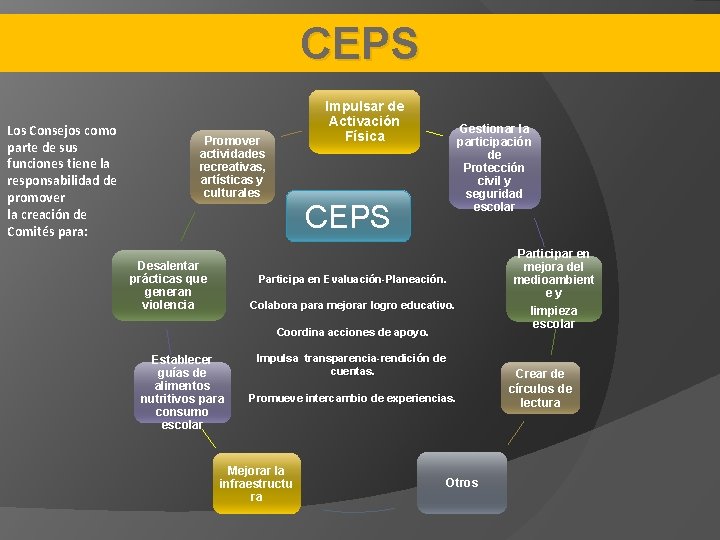 CEPS Los Consejos como parte de sus funciones tiene la responsabilidad de promover la