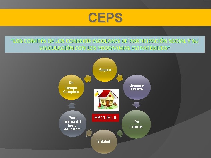 CEPS “LOS COMITÉS DE LOS CONSEJOS ESCOLARES DE PARTICIPACIÓN SOCIAL Y SU VINCULACIÓN CON