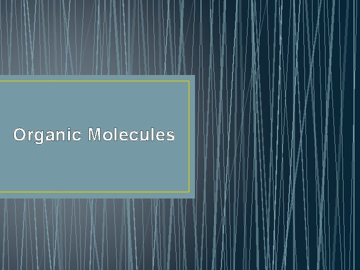 Organic Molecules 