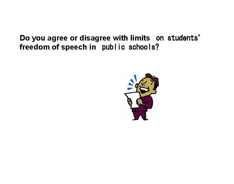Do you agree or disagree with limits on students’ freedom of speech in public