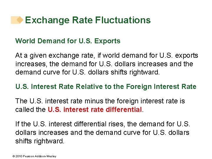 Exchange Rate Fluctuations World Demand for U. S. Exports At a given exchange rate,