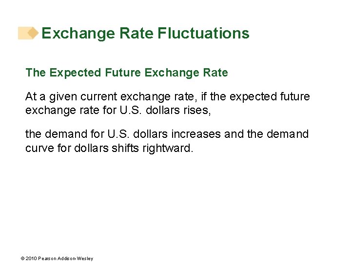 Exchange Rate Fluctuations The Expected Future Exchange Rate At a given current exchange rate,