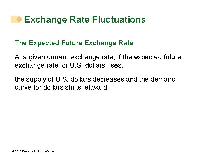 Exchange Rate Fluctuations The Expected Future Exchange Rate At a given current exchange rate,