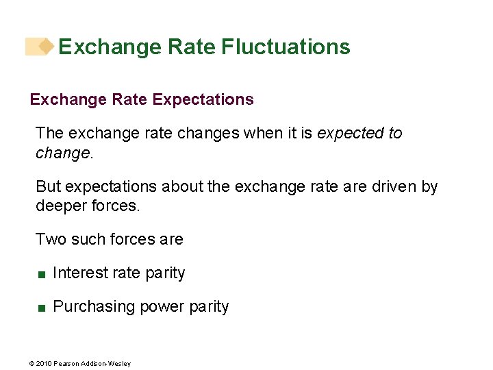 Exchange Rate Fluctuations Exchange Rate Expectations The exchange rate changes when it is expected