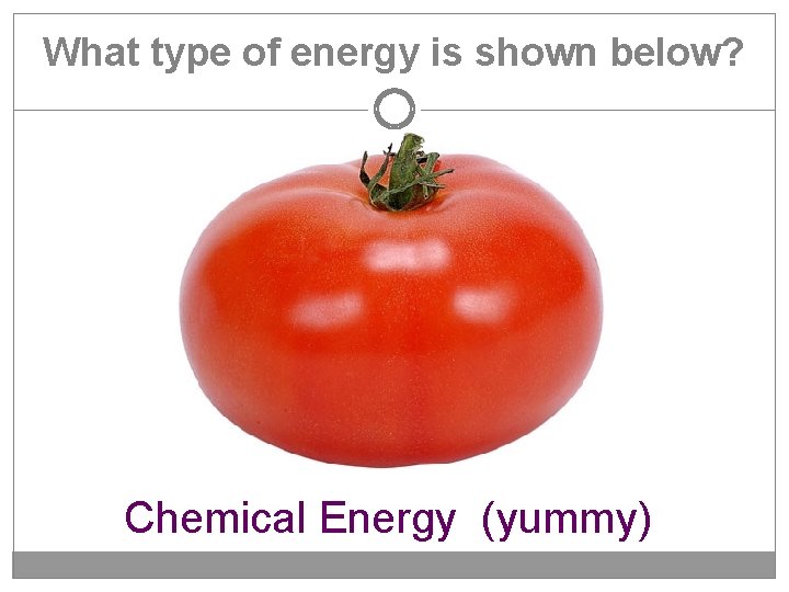 What type of energy is shown below? Chemical Energy (yummy) 