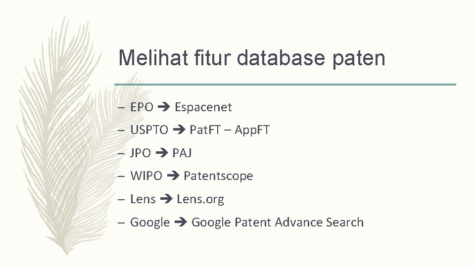 Melihat fitur database paten – EPO Espacenet – USPTO Pat. FT – App. FT
