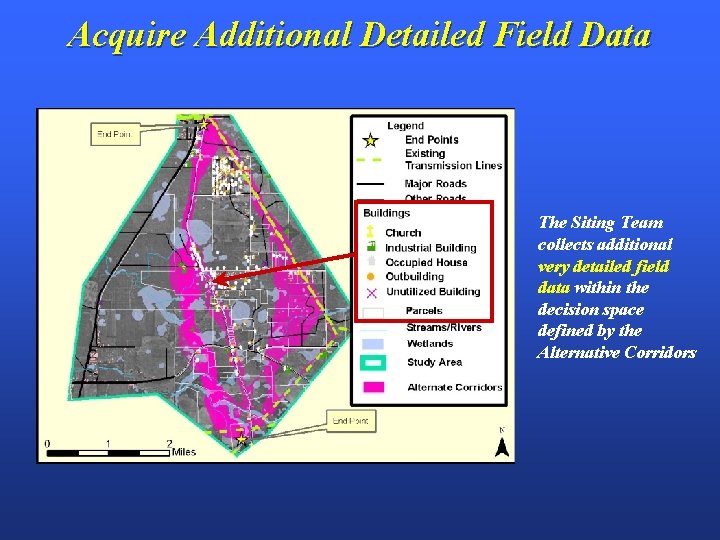 Acquire Additional Detailed Field Data The Siting Team collects additional very detailed field data