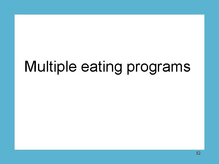 Multiple eating programs 82 