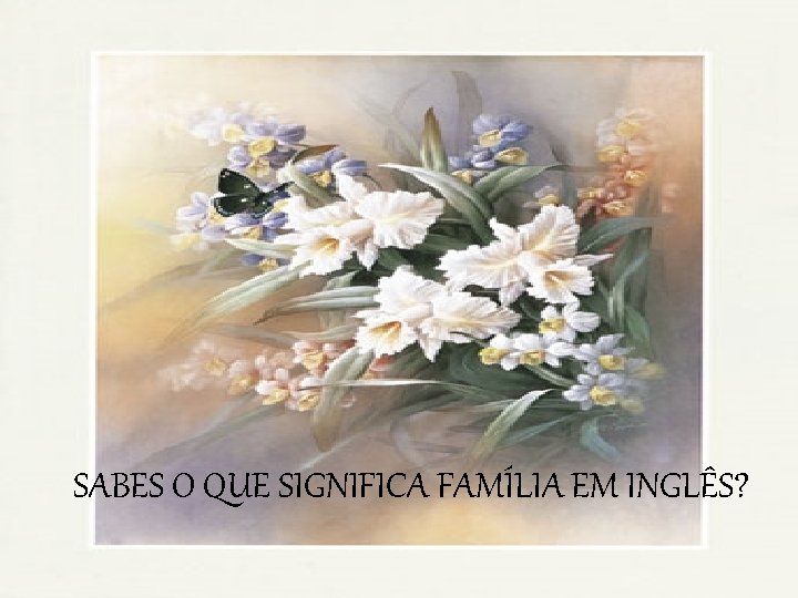 SABES O QUE SIGNIFICA FAMÍLIA EM INGLÊS? 