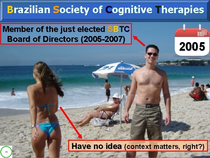 Brazilian Society of Cognitive Therapies Member of the just elected SBTC Board of Directors