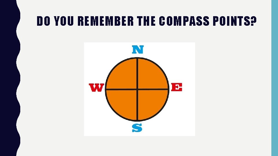 DO YOU REMEMBER THE COMPASS POINTS? 